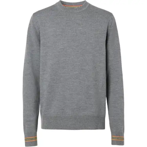 Burberry Sweaters Men's Gray Crew Neck Moderate