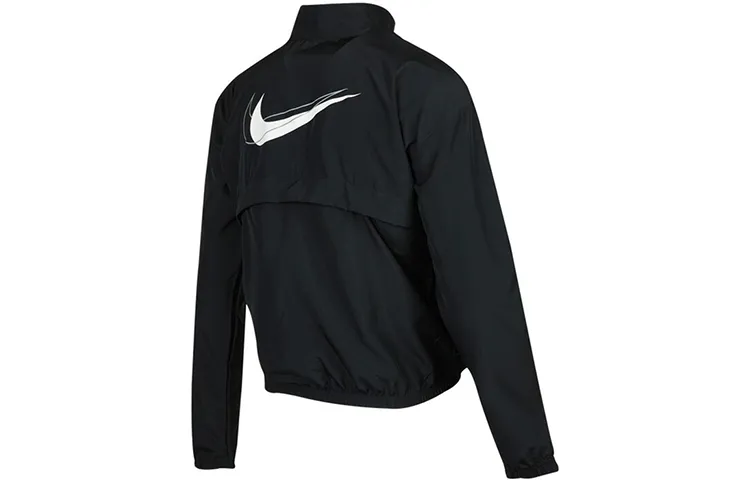 Nike Jackets Women's Black Stand Collar Moderate Straight Fit