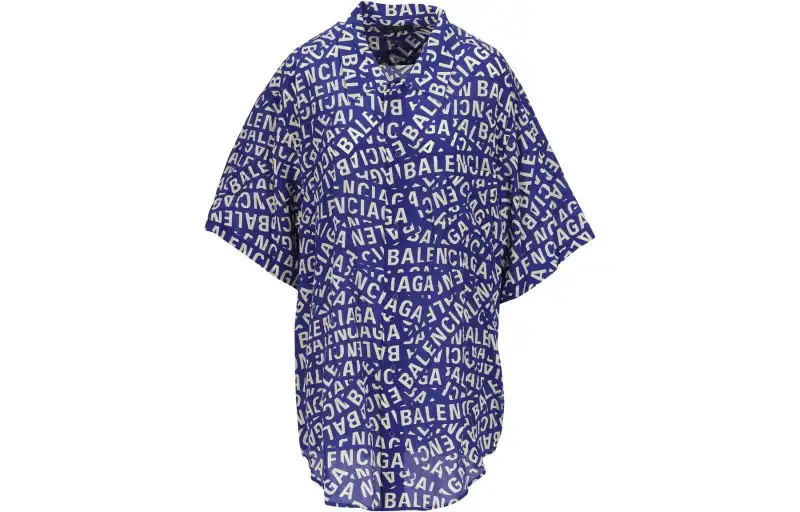 Balenciaga Shirts Women's Blue Square Collar Moderate