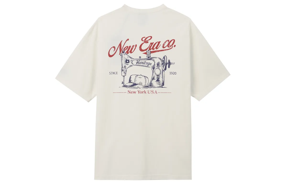 New Era T-Shirts Unisex Ecru Crew Neck