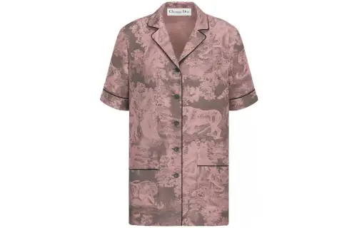 DIOR Shirts Women's Pink Cuban Collar Moderate Other