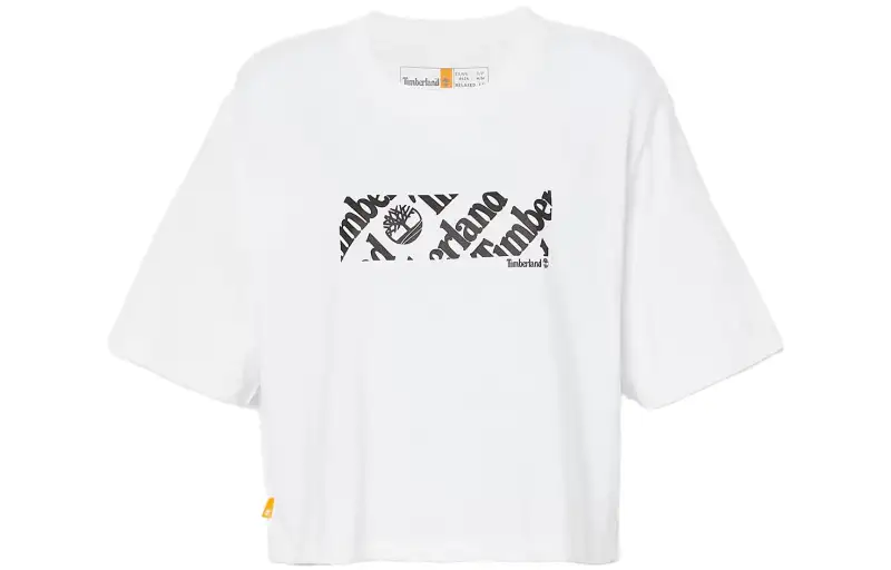 Timberland T Shirts Women's White Crew Neck Moderate Straight Fit