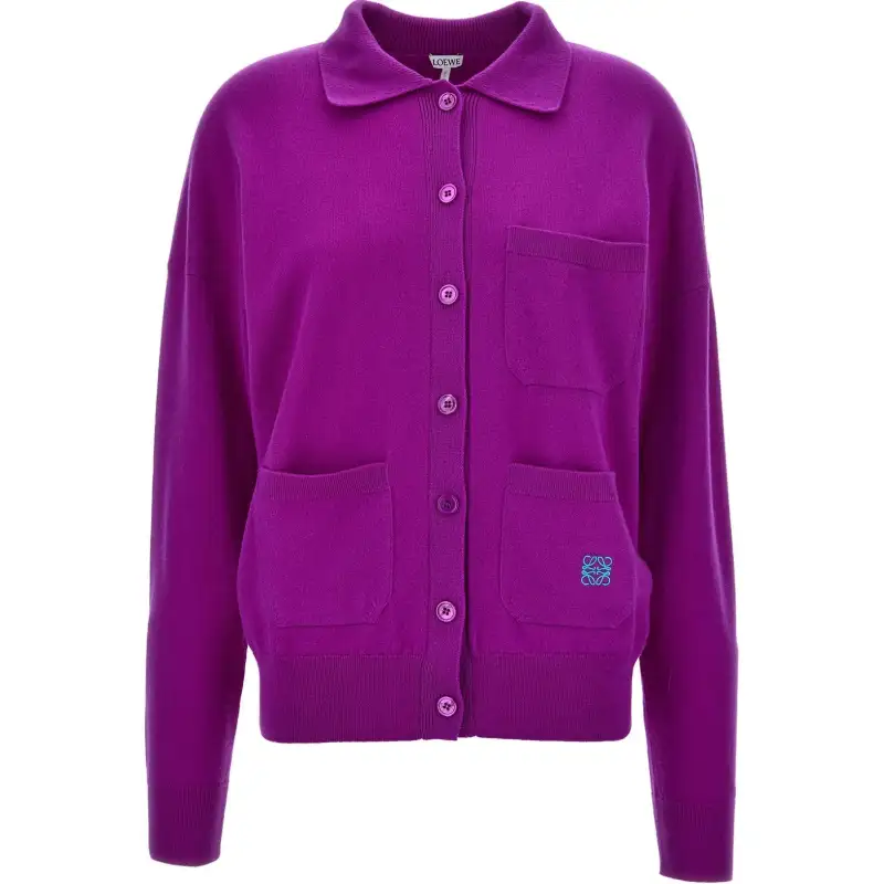 LOEWE Logo Embroidered Button-Up Cardigan