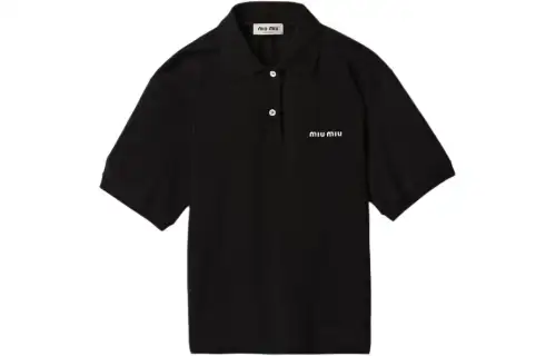 MIU MIU SS24 Polo Shirt Women's Black