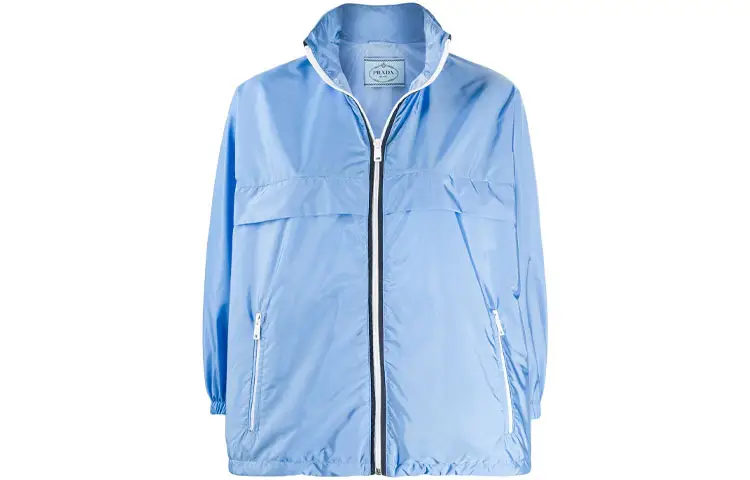 PRADA Jackets Women's Blue Stand Collar Moderate Other