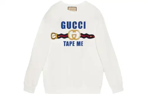GUCCI Sweatshirts Women's White Crew Neck Moderate Regular