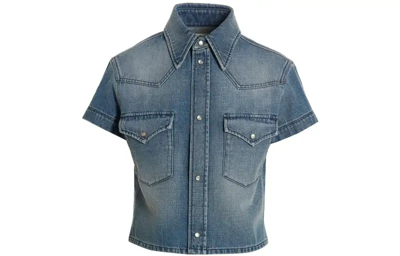 SAINT LAURENT Short sleeve Denim Shirt