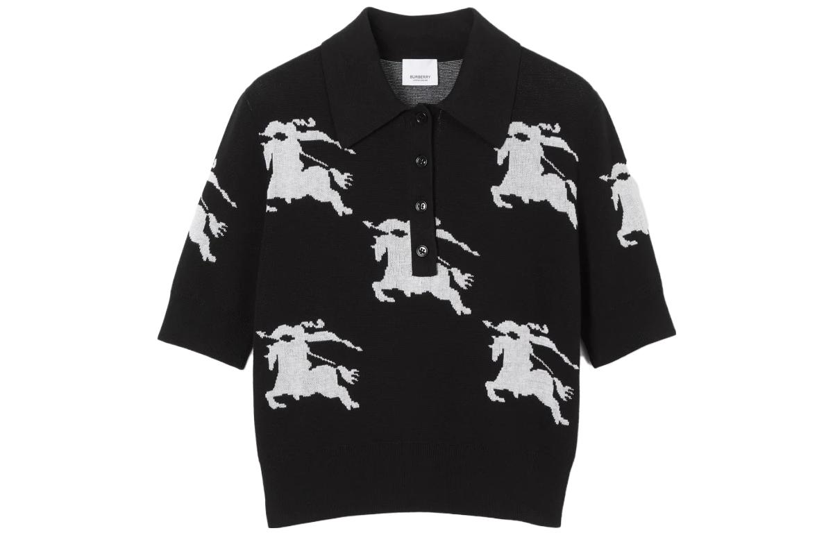 Ekd intarsia-knit polo shirt