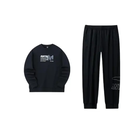 Anta Life Collection Sweatshirt Set Unisex Black