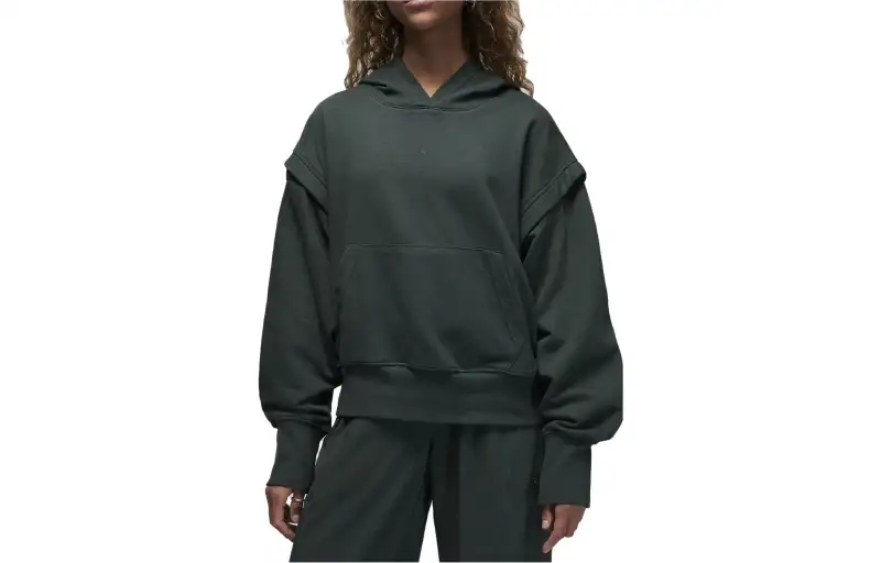 Jordan Sweatshirts Women's Green Hooded Moderate Regular