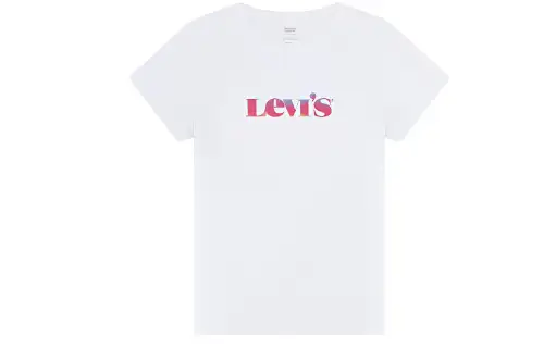 Levis T Shirts Women's White Crew Neck Moderate Other