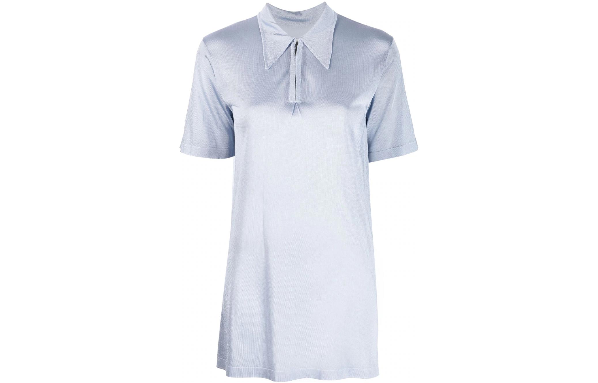 Maison Margiela Polo Shirts Women's Pink/Blue Polo Collar Moderate Straight Fit