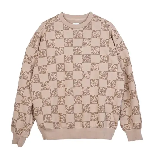 Vans Off THE WALLCheck SKATE CRE Sweatshirt Women's Khaki Brown