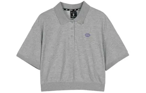 Skechers Polo Shirt Women's Medium Heather Gray