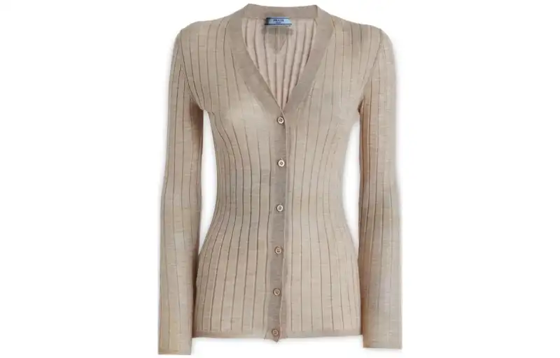PRADA Knitwear Women's Beige V Neck Moderate Other