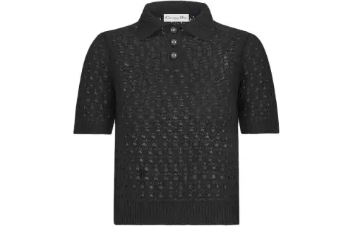 DIOR Macrocannage Polo Shirt POIO Shirt Women's Black
