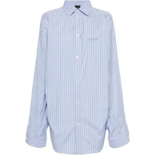 Balenciaga Pinstriped Asymmetric Shirt