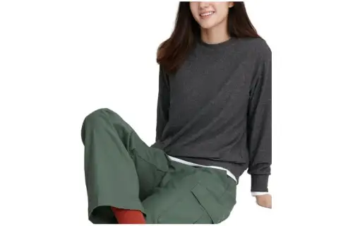 UNIQLO Knitwear Women's Dark Gray Crew Neck Moderate Other