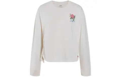 Levi's Knitwear Women's Beige Yellow Crew Neck Moderate Nipped-in Waist