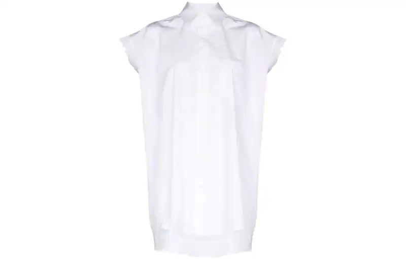 Vetements Shirts Women's White Lapel Moderate Shirt