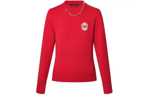 LOUIS VUITTON SS24 Cashmere Sweater Women's Red