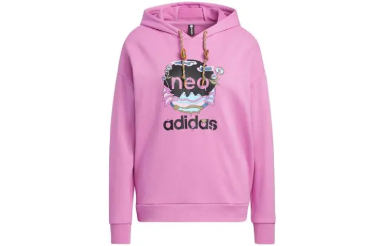 Adidas Sweatshirts Unisex Pink Hooded Moderate Regular