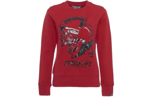 EVISU Sweatshirts Women's Red Crew Neck Moderate Regular