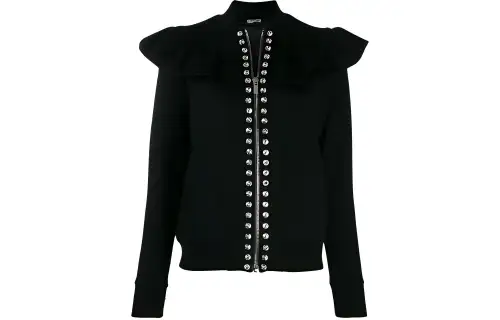 MIU MIU Jackets Women's Black Baseball Collar Moderate Other