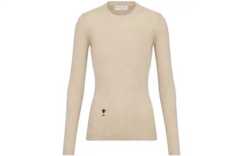 DIOR Knitwear Women's Beige Crew Neck Moderate Other