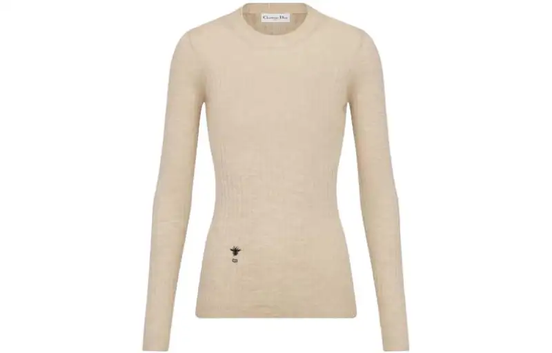 DIOR Knitwear Women's Beige Crew Neck Moderate Other