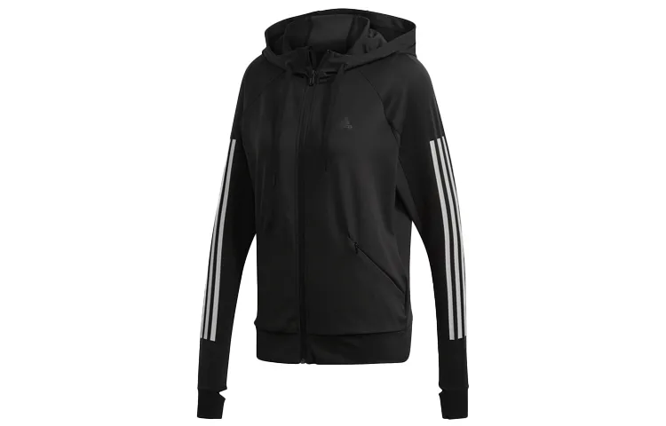 Adidas Jackets Women's Black Hooded (Non-detachable) Moderate