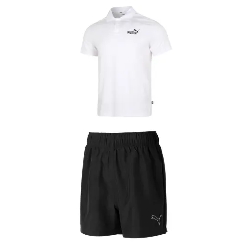 PUMA Casual Sportswear Men's White+Black Lapel Moderate
