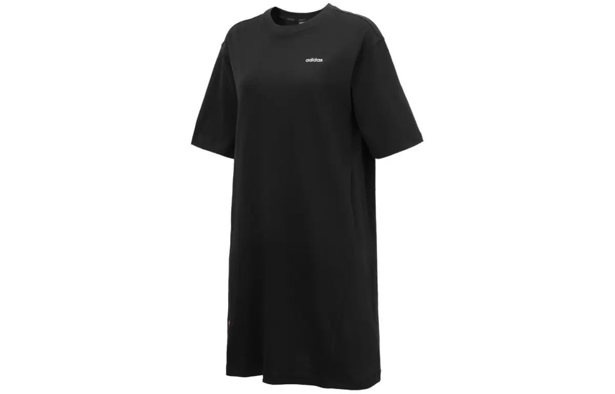 Adidas T-Shirts Women's Black Crew Neck Moderate Straight Fit