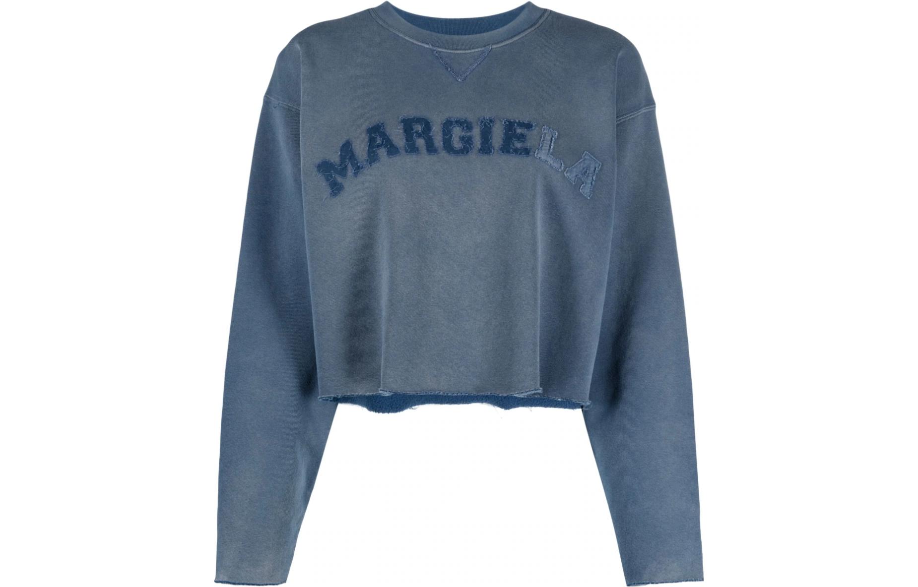 Maison Margiela Logo patch Cropped Cotton jersey Sweatshirt