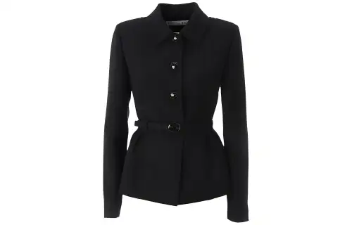 DIOR Jackets Women's Black Lapel Moderate Other