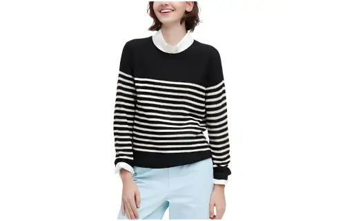UNIQLO Knitwear Women's Black Crew Neck Moderate Other