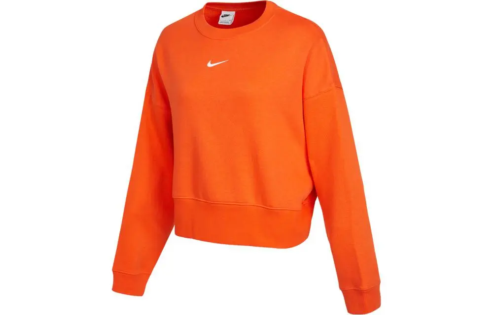 Nike Sweatshirts Women's Orange Crew Neck Moderate Regular