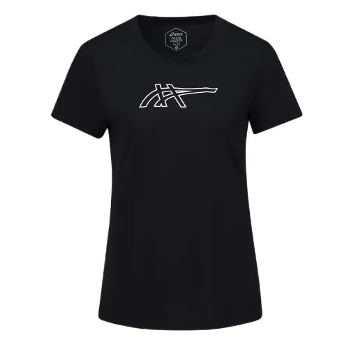 ASICS T Shirts Women's Black Crew Neck Moderate Other