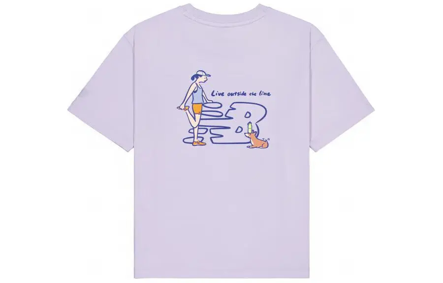 New Balance Drop Shoulder Sleeve T Shirt Women's Purple