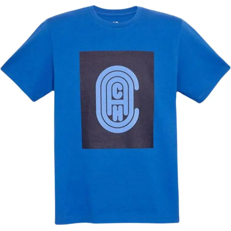 COACH T-Shirts Men's Blue Crew Neck Moderate