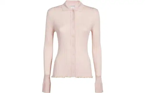Bottega Veneta Cashmere Sweaters Women's Pink Lapel Moderate