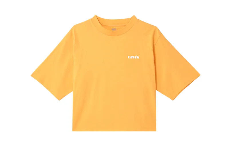 Levis T Shirts Women's Yellow Crew Neck Moderate Other