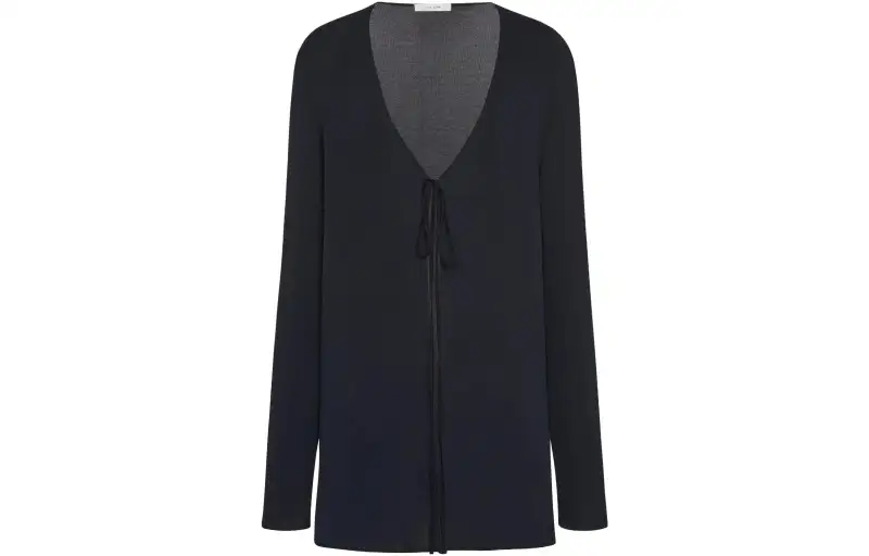 THE ROW Knitwear Women's Black V Neck Moderate Cardigan