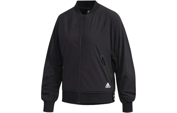 Adidas Jackets Women's Black Baseball Collar Moderate Pilot