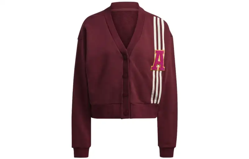 Adidas Originals Knitwear Women's Dark Shadow Red V Neck Moderate Other