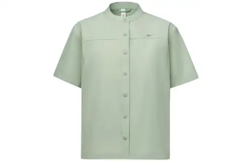 Reebok T Shirts Women's Light Green Crew Neck Moderate Straight Fit