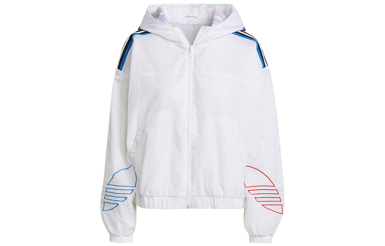Женская куртка adidas originals Tricolor Windbreaker (белая)