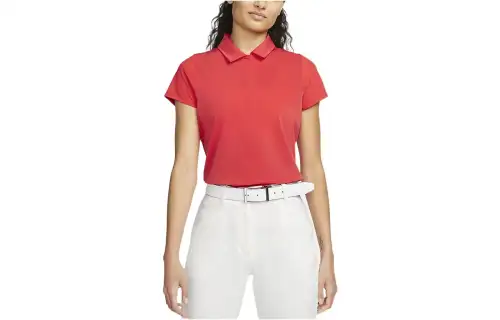 Nike Polo Shirts Women's Orange Red Polo Collar Moderate Straight Fit