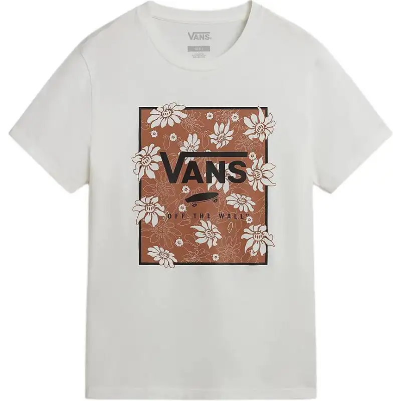 Vans T Shirts Women's White Crew Neck Moderate Straight Fit