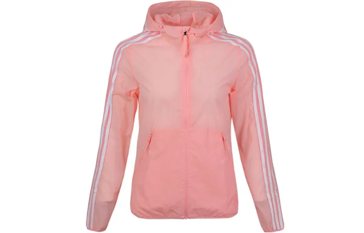 Adidas Jackets Women's Pink Hooded (Non-detachable) Moderate Straight Fit